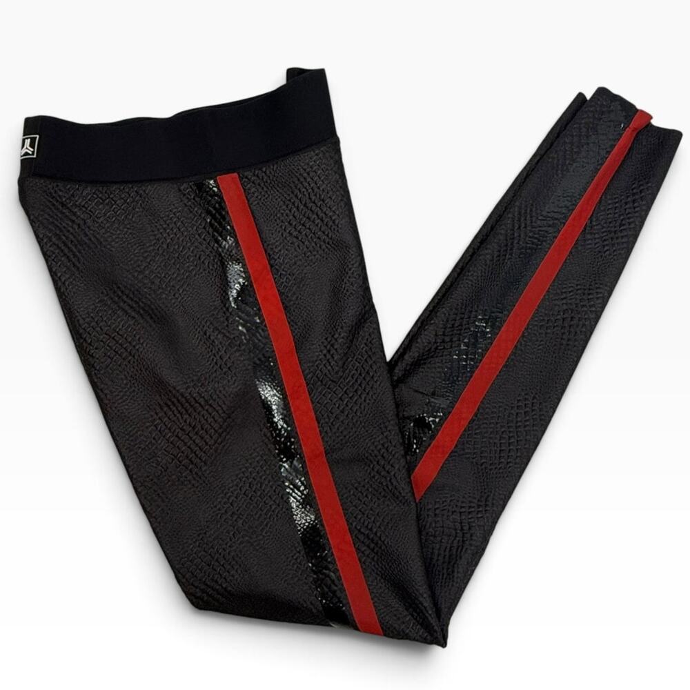 Ultracor Black Snake Embossed Black and Red Stripe Legging XS